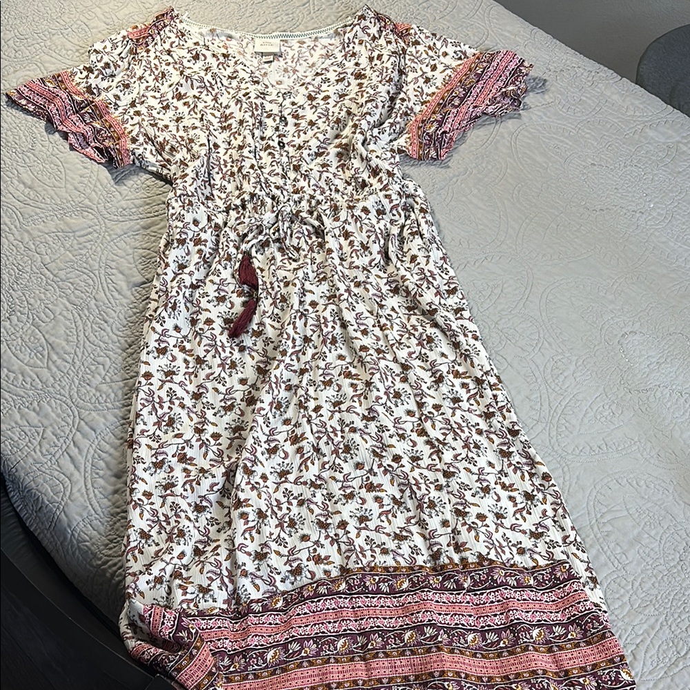 Knox Rose Floral Maxi Dress - White and Brown